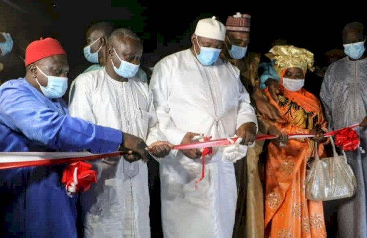 President Barrow at the inauguration of kiang Electricity expansion projects