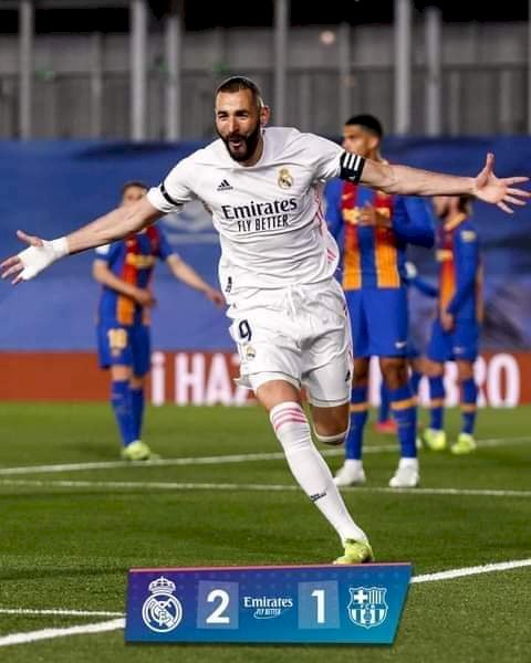 EL-CLASICO: Benzema Scores As Real Madrid Beats Barcelona To Go Top Of LaLiga 