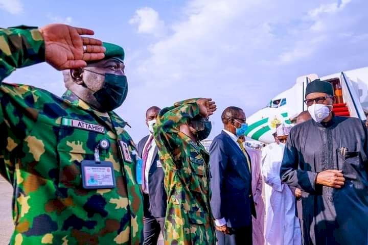 BREAKING: President Buhari Returns From UK