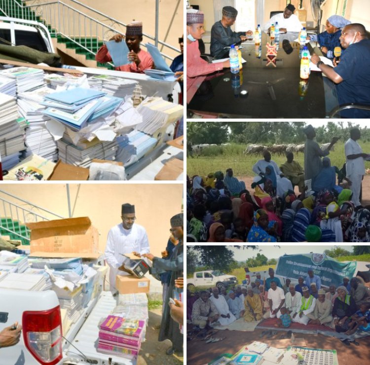 FUDECO: NCNE Visits, Donates 5000 Instructional Materials, Radio To Ardo Kaku Nomadic School In Adamawa