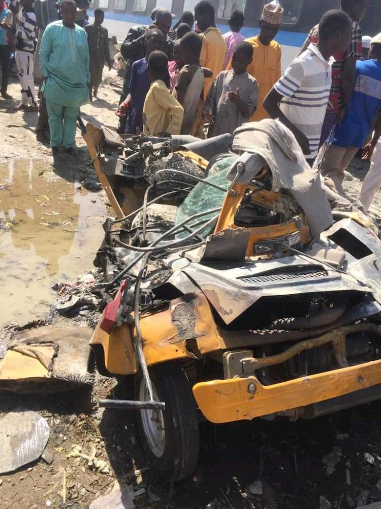Breaking : Train Crushes Truck, ‘Keke NAPEP’ In Kano