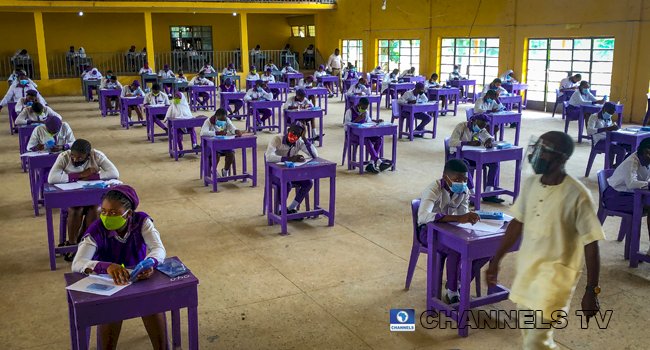 IN PICS: WAEC Exams Begin As Students Maintain Physical Distance