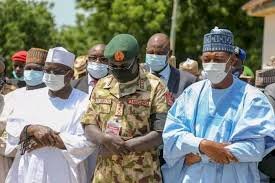 Governor Zulum attends burial prayer of late Col Bako.