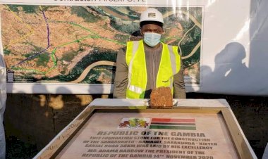 President Barrow sets in motion the North Bank Roads Project