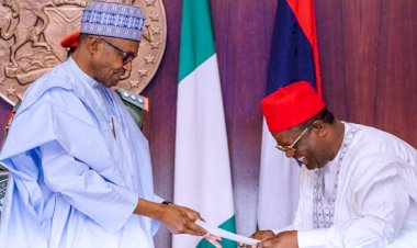 ‘I Am Proud You Took A Bold Decision,’ Buhari Welcomes Umahi To APC