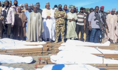 Zabarmari: Zulum leads horrified kinsmen to bury 43 farmers killed by Boko Haram