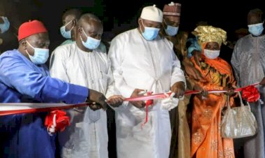 President Barrow at the inauguration of kiang Electricity expansion projects