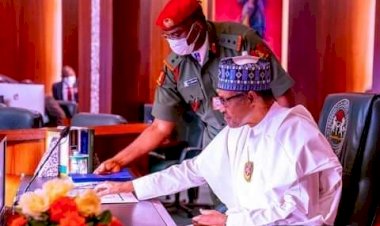 PRESIDENT BUHARI CONDOLES WITH HON. NICHOLAS UKACHUKWU OVER LOSS OF WIFE