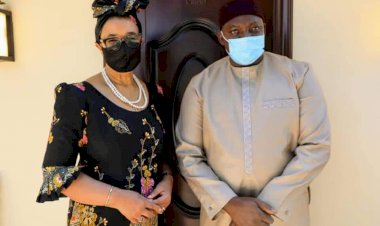 President Barrow this afternoon received the Commonwealth Secretary General Rt. Patricia Scotland at the Governor's residence in Kerewan, North Bank Region.