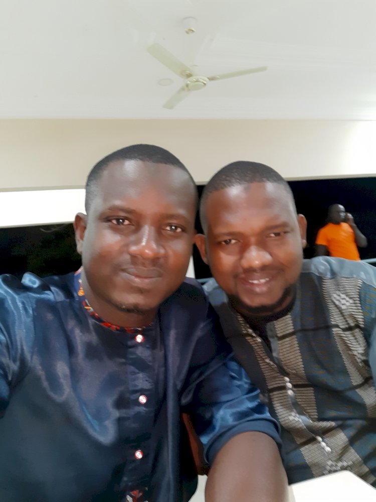 Ahmed Barry in The Gambia with Fulani news media  number one blogger in the world Alphajoe Aj Jallow