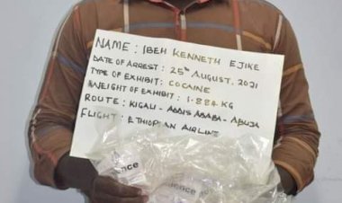 NDLEA arrests kingpin at Abuja airport for ingesting 87 wraps of cocaine