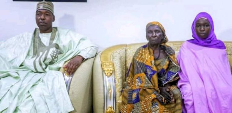 BREAKING: Zulum Receives Returning Chibok Schoolgirl, Reunites Her With Family 