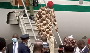 BREAKING: IPOB Out Of Sight As Buhari Lands In Imo