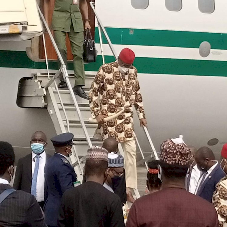 BREAKING: IPOB Out Of Sight As Buhari Lands In Imo