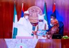 IN PIC'S: President Muhammadu Buhari receives in audience a delegation from Kaduna State led by HRH Ahmad Nuhu Bamalli, Emir of Zazzau in State House on 22nd Feb 2022