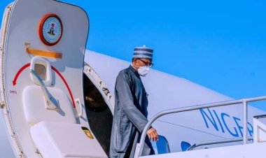 Buhari Departs Abuja For EU-AU Summit In Belgium