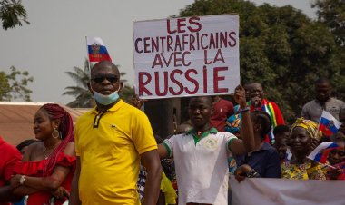 Central African Republic citizens rally in support of Russia in Bangui