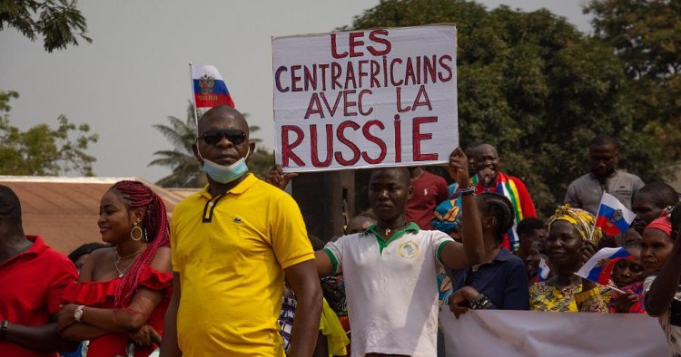 Central African Republic citizens rally in support of Russia in Bangui