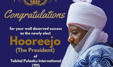 Congratulations Emir Sanusi Lamido Sanusi for the emergence as the President (Hooreejo) Tabbital Pulaaku International (TPI).