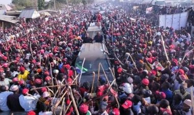 PHOTOS: Mammoth crowd welcomes Kwankwaso to Kano
