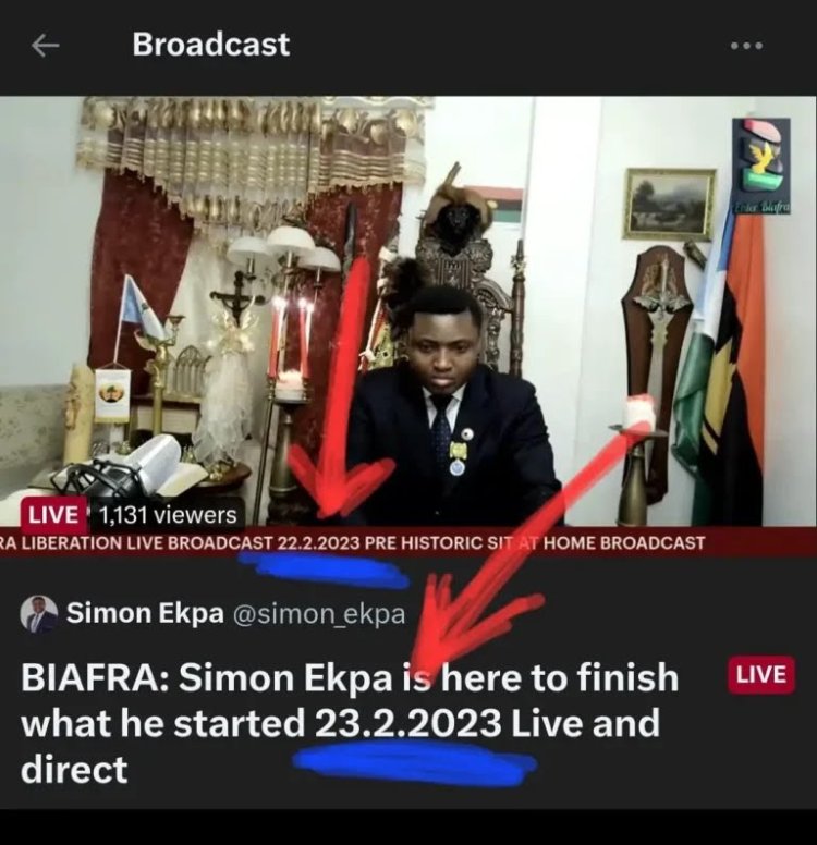 Exposed: ‘Live’ Twitter Broadcast By Simon Ekpa Was Pre-Recorded