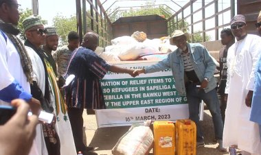 National council of fulani chiefs of Ghana donates GHC60,000 worth relief items to refugees from Burkina Faso in Bawku in the upper east region of Ghana