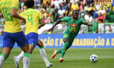Former Liverpool forward Sadio Mane scored twice as Senegal beat Brazil in a friendly in Lisbon, Portugal.