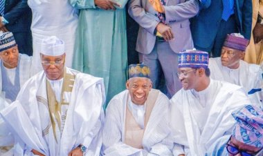 PHOTOS: How Damagum’s Daughter ‘Reunited’ Atiku, Ganduje After Supreme Court Verdict